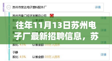 蘇州電子廠創(chuàng)新升級揭秘，十一月全新高科技招聘信息盛宴，體驗科技改變生活力量