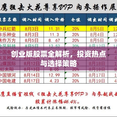 創(chuàng)業(yè)版股票全解析，投資熱點(diǎn)與選擇策略