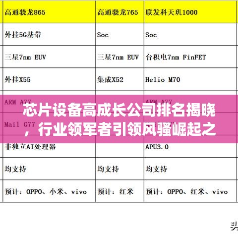 芯片設(shè)備高成長公司排名揭曉，行業(yè)領(lǐng)軍者引領(lǐng)風騷崛起之路揭秘