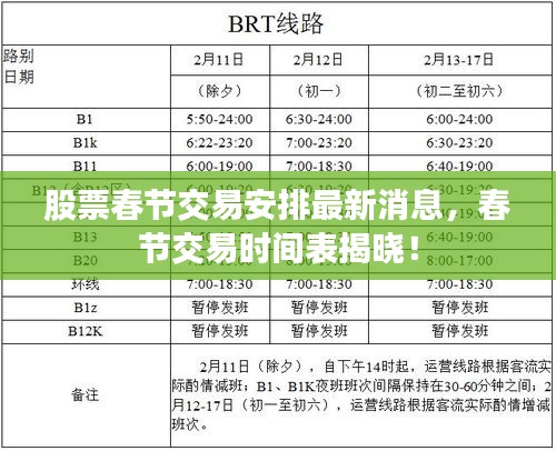 股票春節(jié)交易安排最新消息，春節(jié)交易時(shí)間表揭曉！