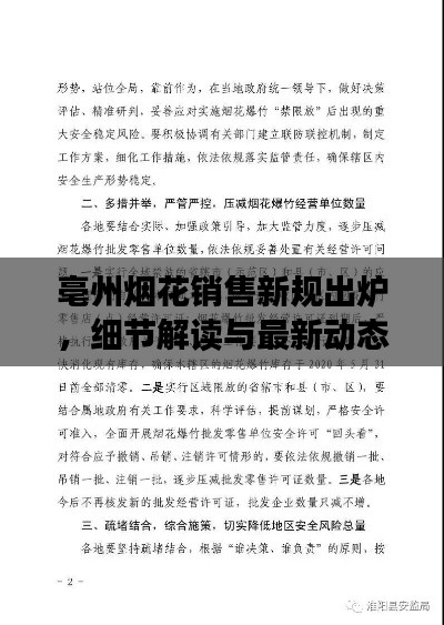 亳州煙花銷售新規(guī)出爐，細節(jié)解讀與最新動態(tài)