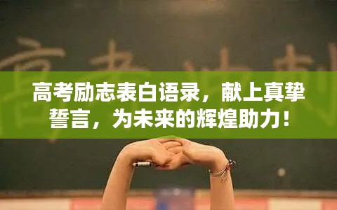 高考勵(lì)志表白語(yǔ)錄，獻(xiàn)上真摯誓言，為未來(lái)的輝煌助力！