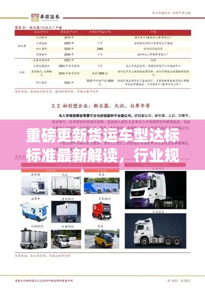 重磅更新貨運車型達標標準最新解讀，行業(yè)規(guī)范升級，引領(lǐng)物流新篇章！