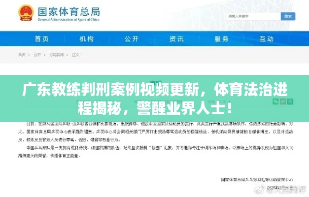 廣東教練判刑案例視頻更新，體育法治進(jìn)程揭秘，警醒業(yè)界人士！